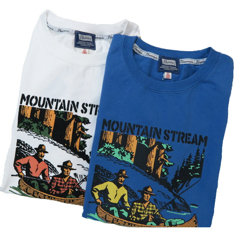 フェローズ PHERROW'S 半袖 プリントTシャツ 「MOUNTAIN STREAM 」25S-PT12