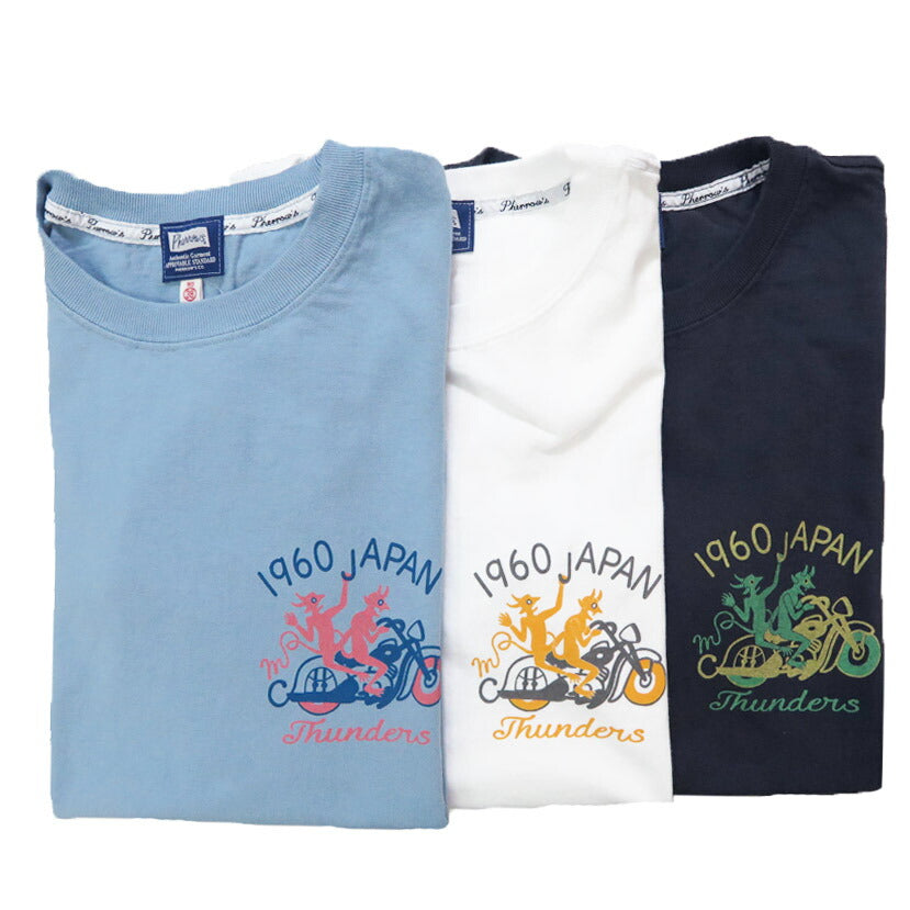 フェローズ PHERROW'S 半袖 プリントTシャツ バックプリント「THUNDERS 」25S-PT13【2025年春夏新作】