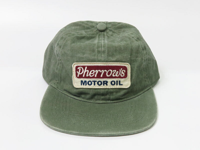 Pherrow's เฟลอโร่ส์ หมวกแก๊ปทรัคเกอร์ผ้าฝ้ายทวิล ป้ายติดหมวก 25W-PCFC1
