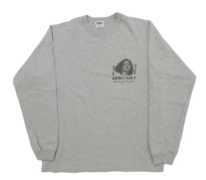 フェローズ PHERROW'S เสื้อยืดแขนยาวพิมพ์ลาย ARMY&NAVY 25W-PLT4
