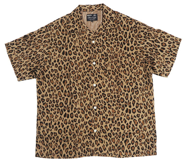 JELADO Gelado Leopardenmuster Kurzarm Rayon Open-Collar Hemd Hollywood Leopardenmuster Aloha BL21115 【Neuheiten Frühjahr/Sommer 2026】