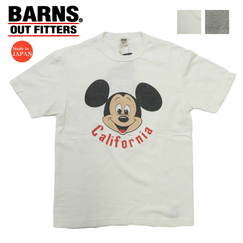 バーンズ BARNS 吊り編み 半袖Tシャツ ミッキーマウス Mickey Mouse BR