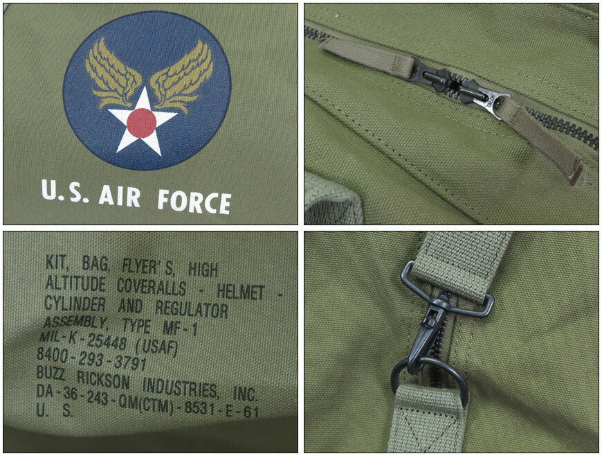 バズリクソンズ Buzz Rickson's TYPE MF-1 KIT BAG キットバッグ ハンドペイント オリーブ BR02826