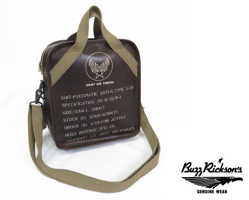 バズリクソンズ Buzz Rickson's TYPE G-3A 馬革 レザー ショルダー バッグ SUIT-PNEUMATIC ANTI-G, TYPE G-3A LEATHER BAG BR02834