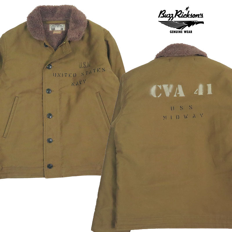 バズリクソンズ Buzz Rickson's デッキジャケット N-1 ステンシルプリント "MIDWAY" NAVAL CLOTHING DEPOT DEMOTEX-ED BR15766