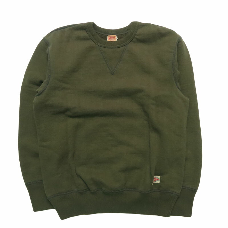 デラックスウェア DELUXEWARE Rundhals Sweatshirt schlicht mit Nackenprint Union Special Flachnaht BRGS-25C