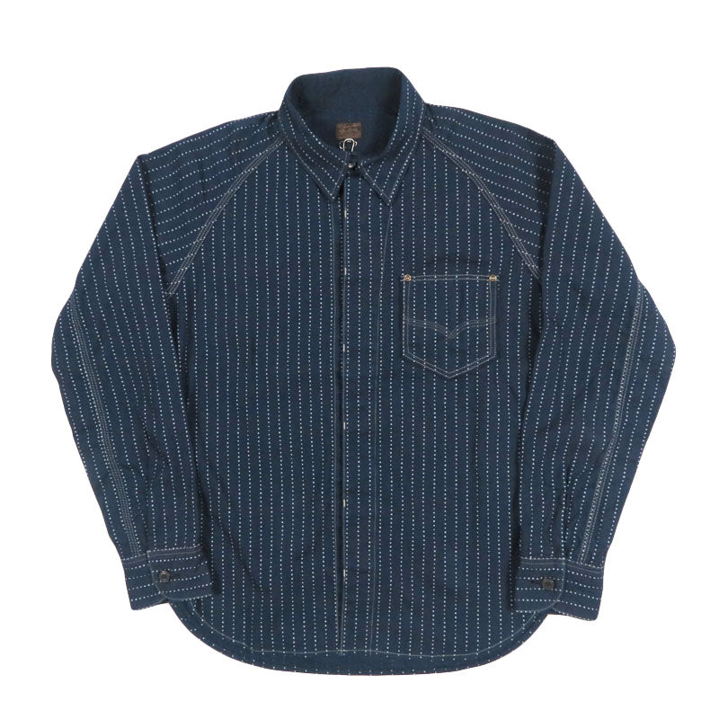 เดอลุกซ์แวร์ DELUXEWARE เสื้อเชิ้ตยีนส์แขนยาวลายวอบาชสไตรป์ 9os WABASH INDIGO 7644C【คอลเลกชันใหม่ฤดูใบไม้ผลิ-ฤดูร้อน 2026】