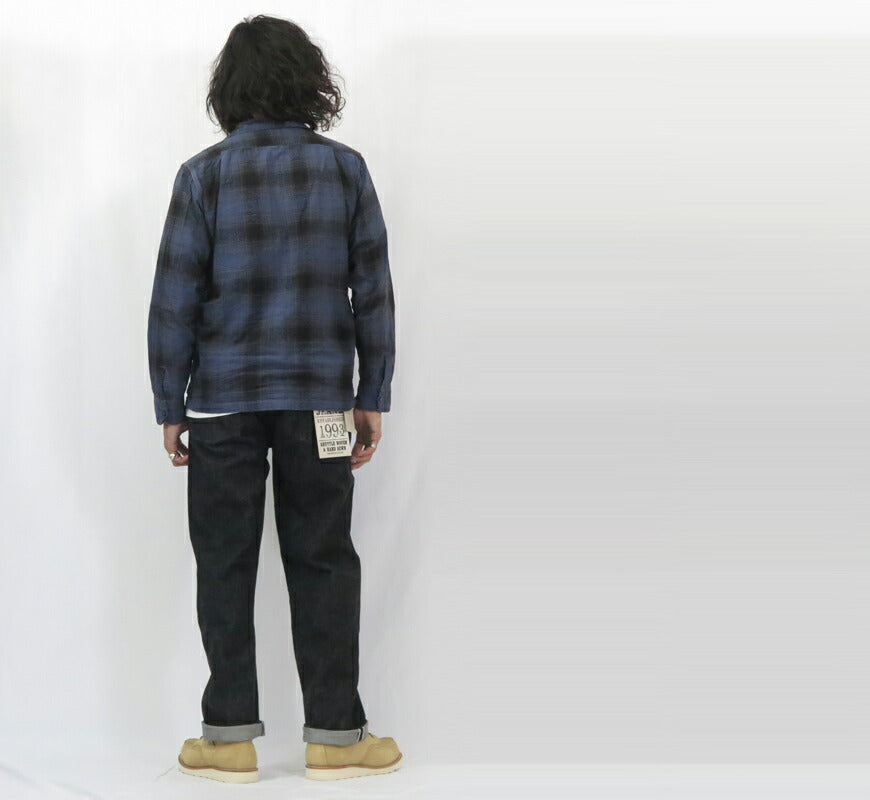 Fullcount FULLCOUNT 0105BK Jeans Loose Straight 13,7oz Schwarzer Denim Simbabwe-Baumwolle