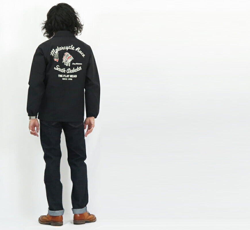 フラットヘッド THE FLAT HEAD 60/40クロス コーチジャケット MOTORCYCLE RACE ロクヨンクロス FN-OJ-NC006