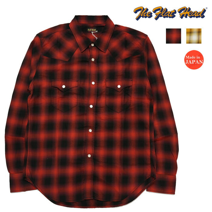 フラットヘッド THE FLAT HEAD 長袖 コットンレーヨン オンブレー