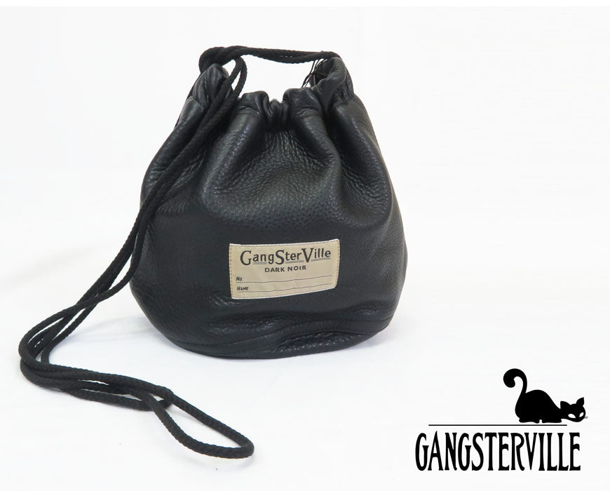 GANGSTERVILLE ギャングスタービル Rindsleder Leder Beuteltasche LEDER-EFFEKT TASCHE "DARK NOIR" GLAD HAND グラッドハンド GSV-24-AW-G05