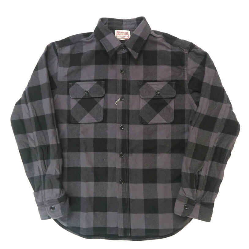 デラックスウェア DELUXEWARE Camisa de franela a cuadros de manga larga "50s BUFFALO CHECK" HV-00A