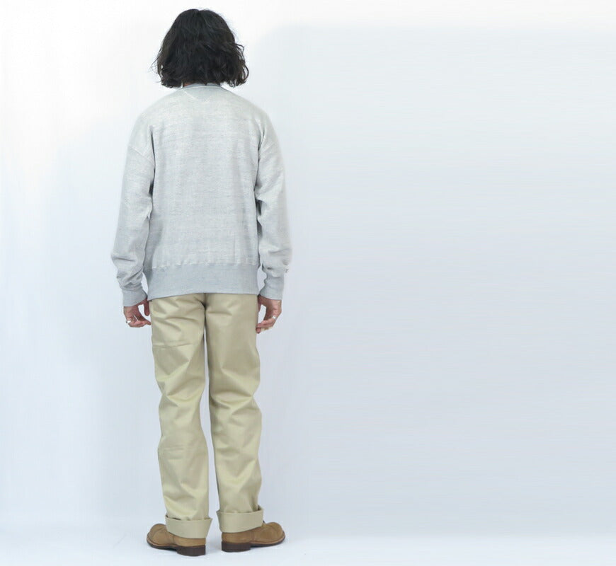 John Gluckow 존 글러코 by WAREHOUSE 웨어하우스 Naval 트레이닝 크루넥 스웨트 양V 거셋 무지 JG-CS15