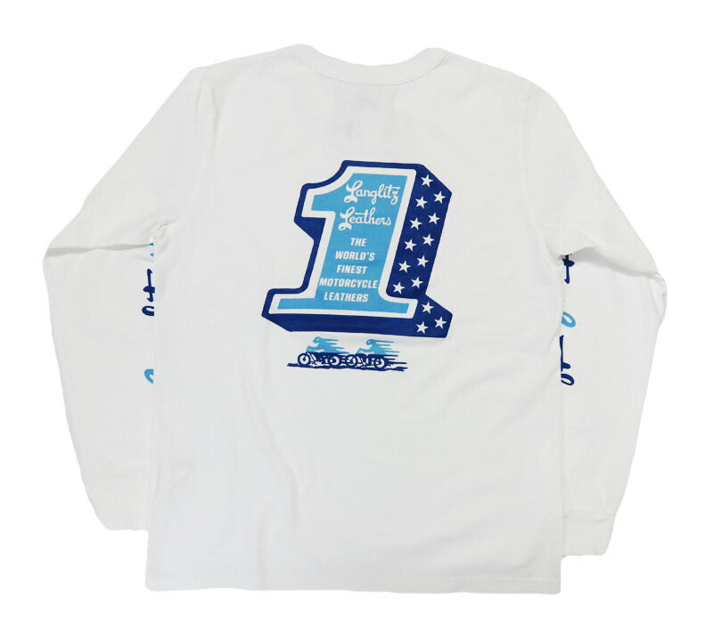 Langlitz Leathers Langarm T-Shirt mit Logodruck Hergestellt in Japan LLC-004 LL310