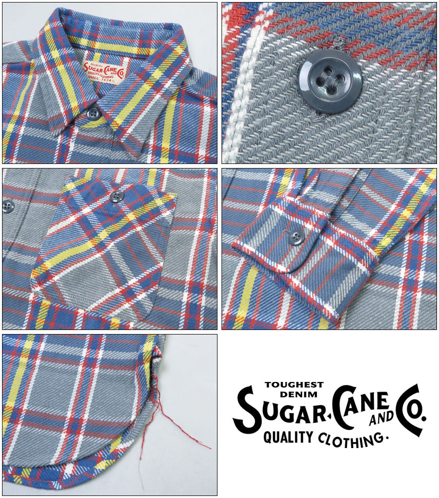 シュガーケーン SUGAR CANE 長袖 ワークシャツ ツイルチェック TWILL CHECK WORK SHIRT SC29363