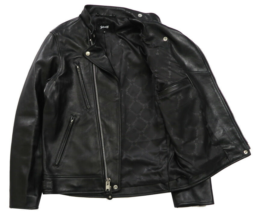 ショット Schott Áo khoác da cừu lambskin kiểu double breast 3101048