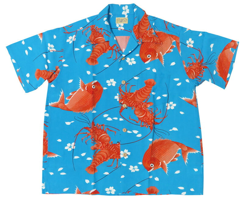 선서프 SUN SURF 반소매 레이온 벽지 주름 하와이안 셔츠 「SYMBOL OF GOOD LUCK」 SURFRIDERS SPORTSWEAR 스페셜 에디션 SPECIAL EDITION 아로하 셔츠 SS39483