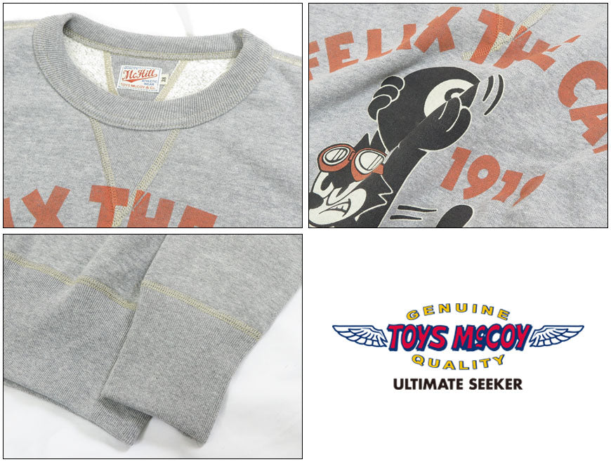 ทอยส์แมคคอย TOYS McCOY เสื้อสเวตแขนยาว พิมพ์ลาย มิลิทารี คอวี ฟีลิกซ์ เดอะ แคท "8 BALL" TMC2448