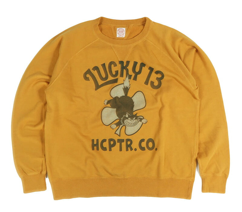 トイズマッコイ TOYS McCOY 長袖 クルーネック スウェット GARMENT DYING SWEAT SHIRT "LUCKY13 HCPTR.CO." TMC2645【2026年秋冬新作】