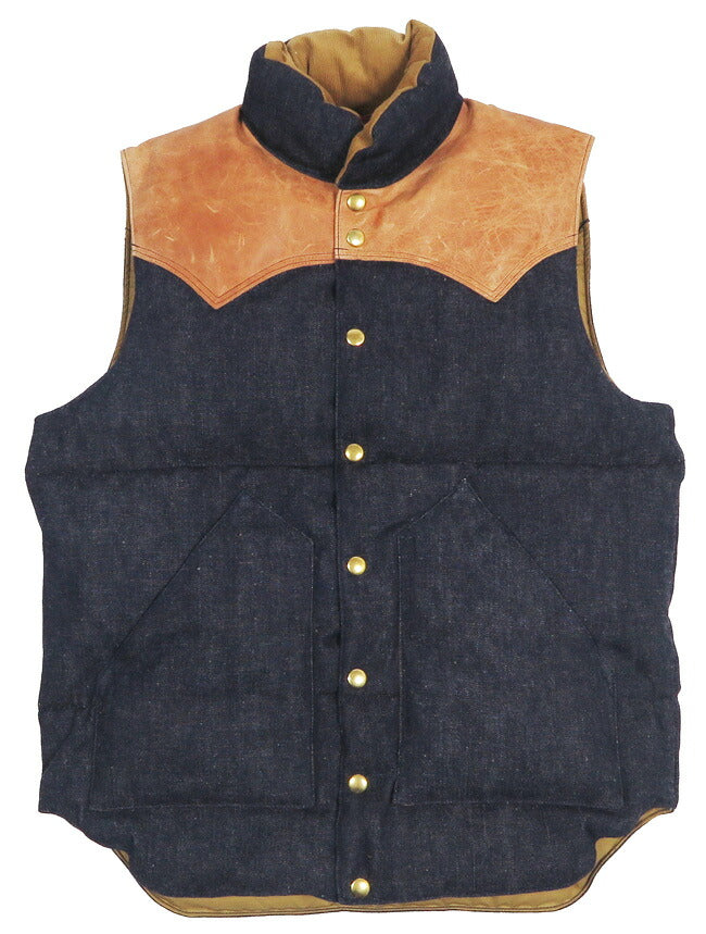 ウェアハウス WAREHOUSE ロッキーマウンテン フェザーベッド ROCKY MOUNTAIN FEATHERBED デニム ダウンベスト ホースハイド レザーヨーク DENIM DOWN VEST ホワイトダックダウン WH2248 【2026年秋冬新作】