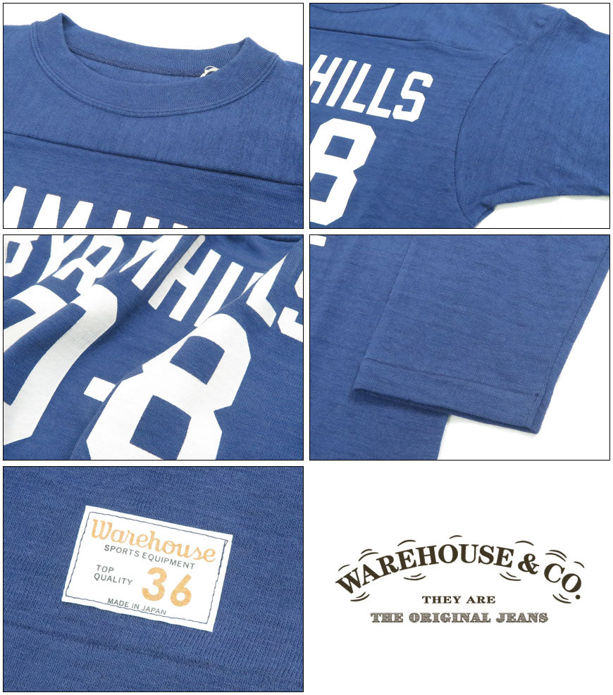 ウェアハウス WAREHOUSE 7分袖 Tシャツ フットボール "BYRAM HILLS" WH4063