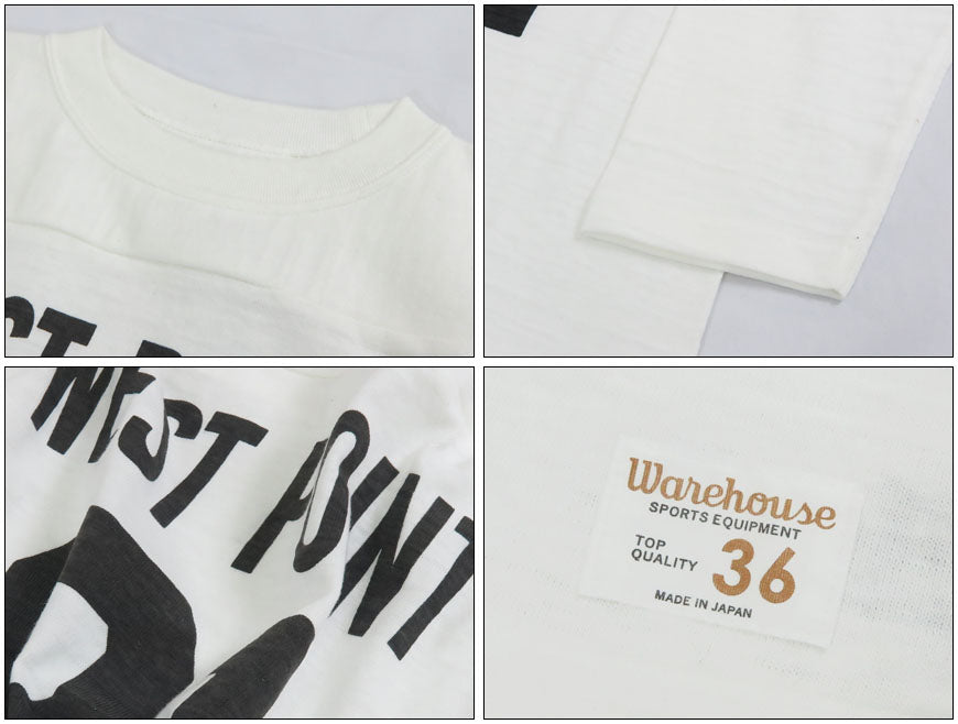 ウェアハウス WAREHOUSE 7分袖 Tシャツ フットボール "WEST POINT" WH4063