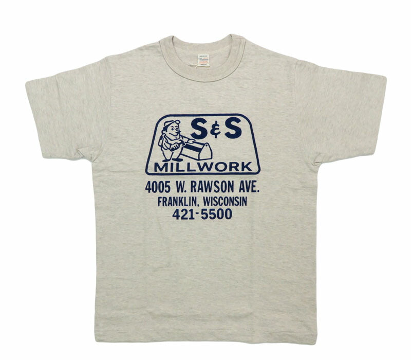 ウェアハウス WAREHOUSE フロッキープリント 半袖 Tシャツ S&S シャドーボーダー ローゲージ編み WH4601