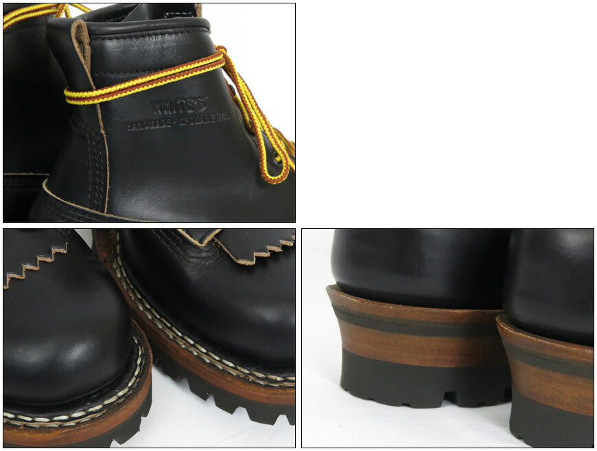 【즉납 재고】 WHITE'S BOOTS 화이츠 부츠 SMOKE JUMPER 6" HEIGHT 스모크 점퍼 HORWEEN 크롬악셀 블랙