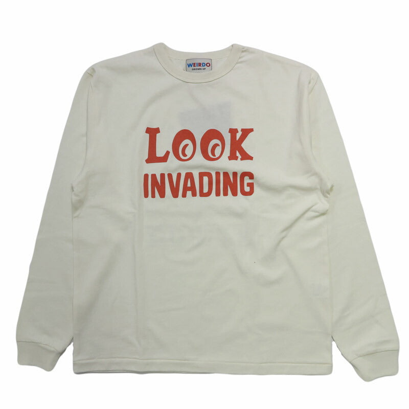 WEIRDO ウィアード GLAD HAND Camiseta de manga larga con cuello redondo LOOK INVADING - L/S T-SHIRTS WRD5311