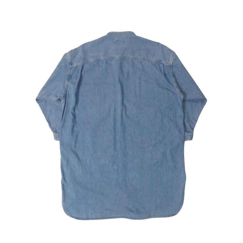 ドミンゴ D.M.G. DOMINGO เสื้อเชิ้ตโอเวอร์เชิ้ตผ้าดิบ 6oz สีฟ้า 16-826e