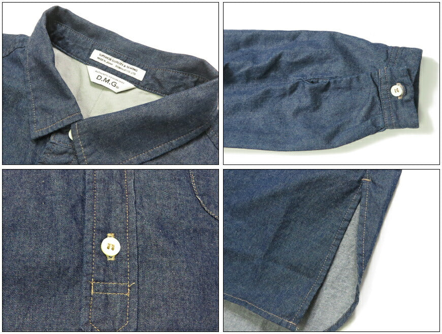 ドミンゴ D.M.G. DOMINGO 5oz Denim Naturhemd Langarm 16-842E