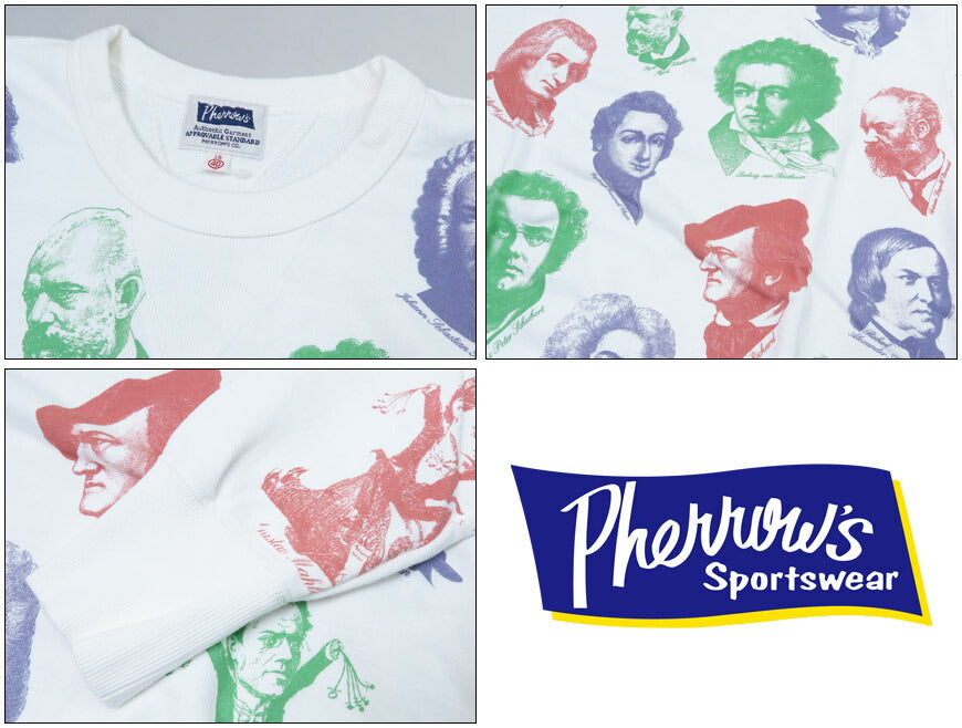 เฟลโลว์ Pherrow's เสื้อสเวตเตอร์แขนยาว คอวี พิมพ์ลาย ผ้าขนด้านใน สไตล์นักดนตรี/ลายทั่ว 24W-CHARISMA