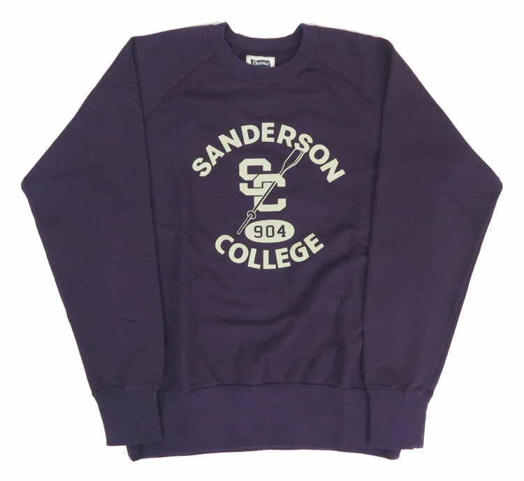 フェローズ PHERROW'S 長袖 カレッジ プリント スウェット ラグランスリーブ "SANDERSON COLLEGE" 24W-PRS1
