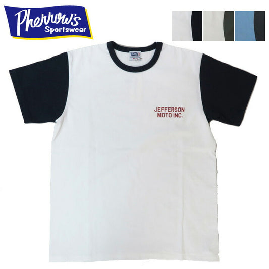 フェローズ PHERROW'S 半袖 Tシャツ バックプリント ロゴ「Jefferson」25S-PMT-TT1
