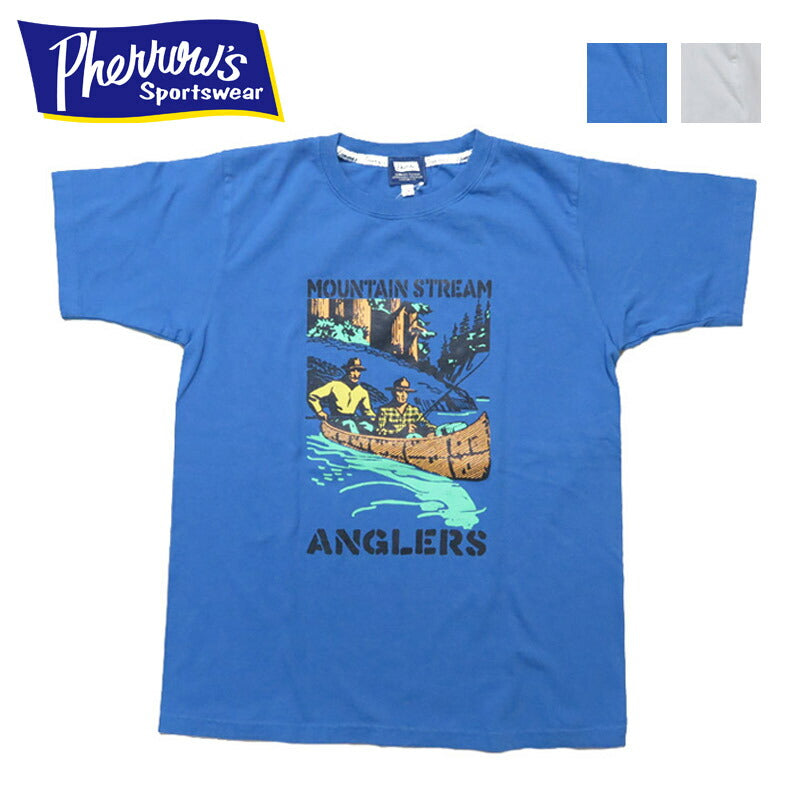 フェローズ PHERROW'S 半袖 プリントTシャツ 「MOUNTAIN STREAM 」25S-PT12