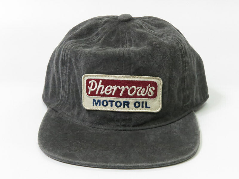Pherrow's เฟลอโร่ส์ หมวกแก๊ปทรัคเกอร์ผ้าฝ้ายทวิล ป้ายติดหมวก 25W-PCFC1