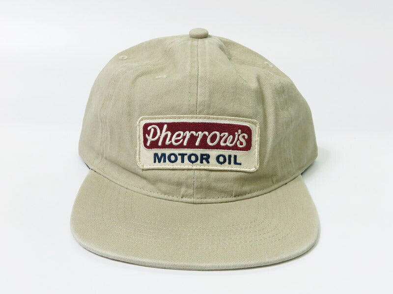 Pherrow's เฟลอโร่ส์ หมวกแก๊ปทรัคเกอร์ผ้าฝ้ายทวิล ป้ายติดหมวก 25W-PCFC1