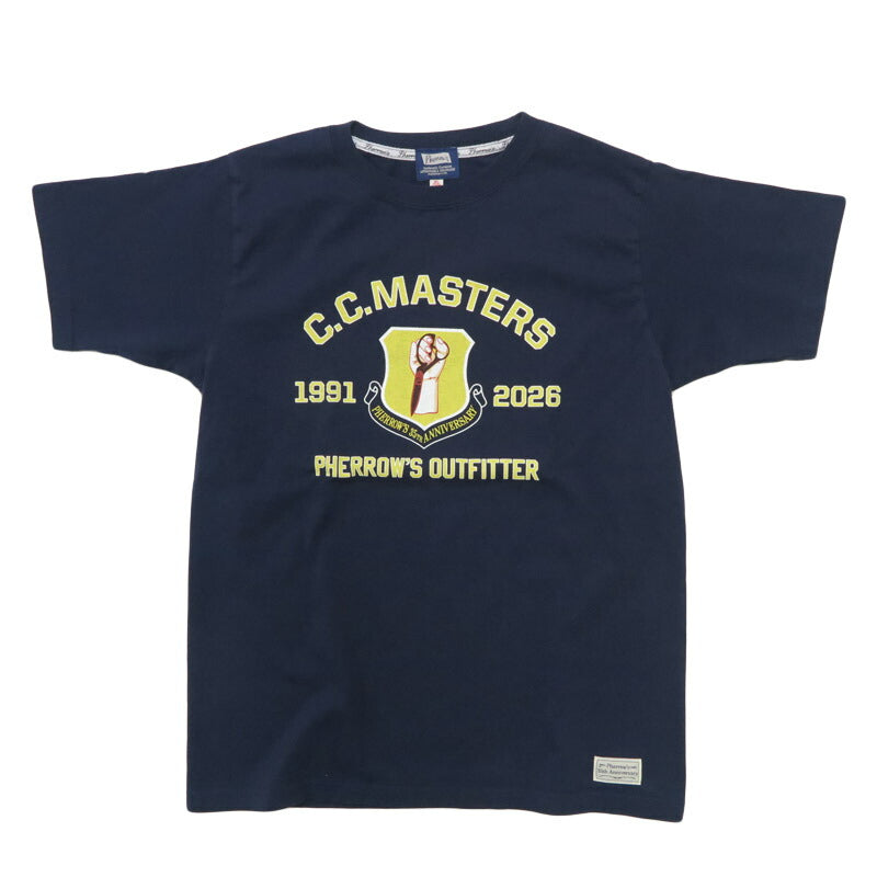 フェローズ PHERROW'S เสื้อยืดแขนสั้น L-2A ฉลองครบรอบ 35 ปี พิมพ์ลาย "C.C.MASTERS" 26S-PT-L-2A【คอลเลกชันฤดูใบไม้ผลิ/ฤดูร้อน 2026】