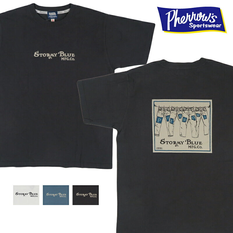 フェローズ PHERROW'S 半袖 プリントTシャツ ”STORMY BLUE” 26S-PT26【2026年春夏新作】