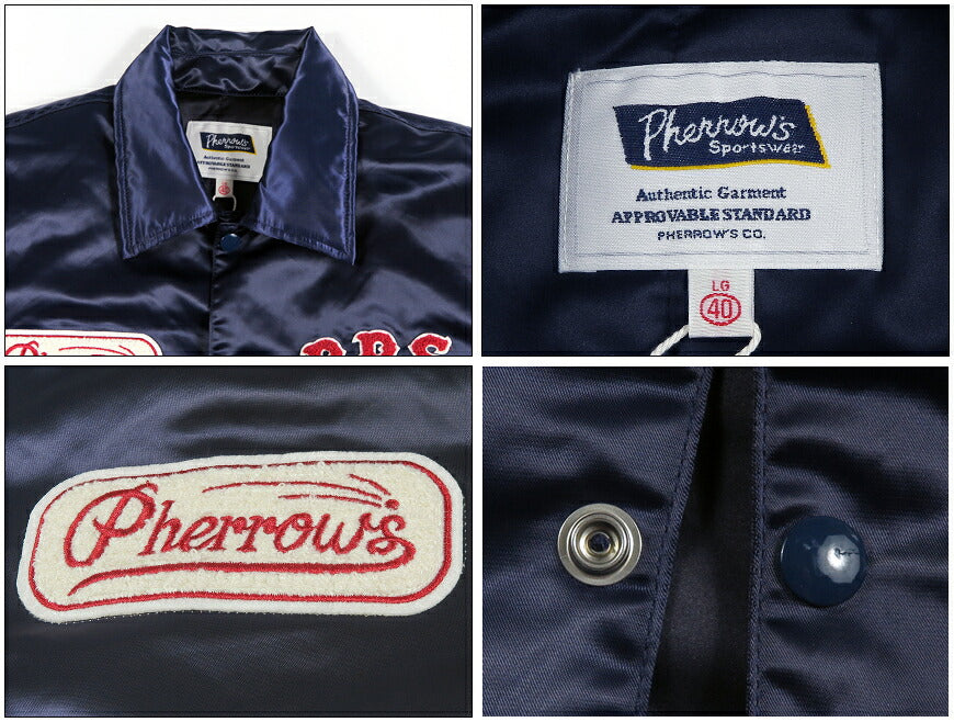 フェローズ PHERROW'S PRS 91 NYLON COACH JACKET ロゴコーチジャケット ナイロン ウインドブレーカー 26W-PNSJ1 【2026年秋冬新作】