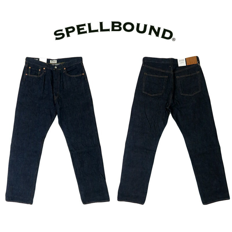 スペルバウンド SPELLBOUND กางเกงยีนส์ผ้าเซลวิชท์ 12oz 5 กระเป๋า ทรงตรงล้างหนึ่งครั้ง 40-700C