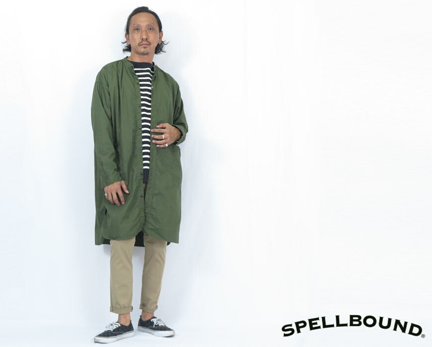 スペルバウンド SPELLBOUND 長袖 バットダイポプリン オーバー シャツ 46-178T