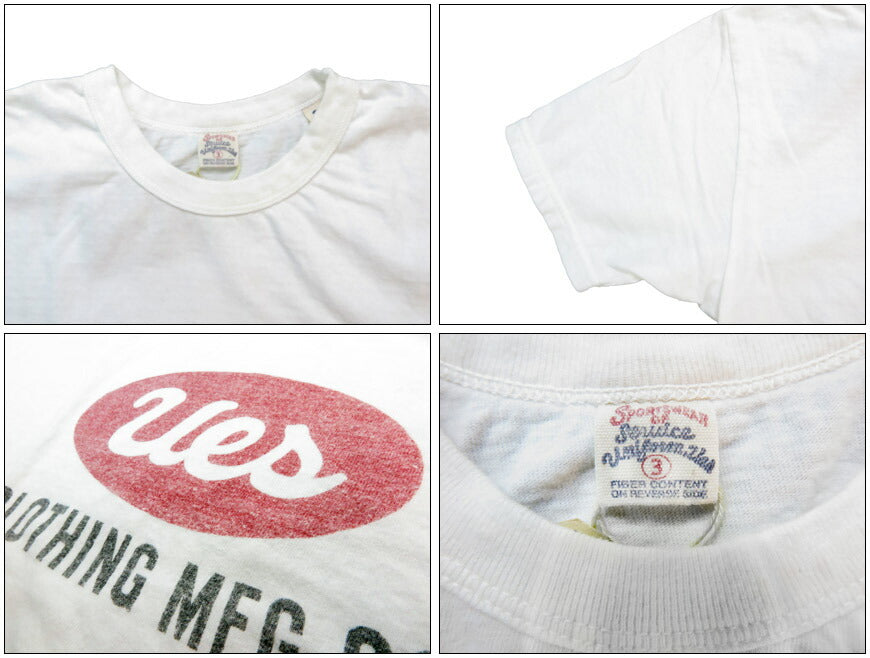 UES ウエス เสื้อยืดแขนสั้น UES โลโก้ คอปกบิด 652501