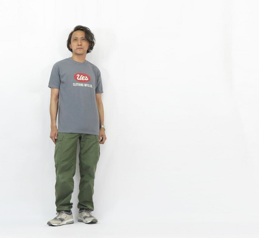 UES ウエス เสื้อยืดแขนสั้น UES โลโก้ คอปกบิด 652501