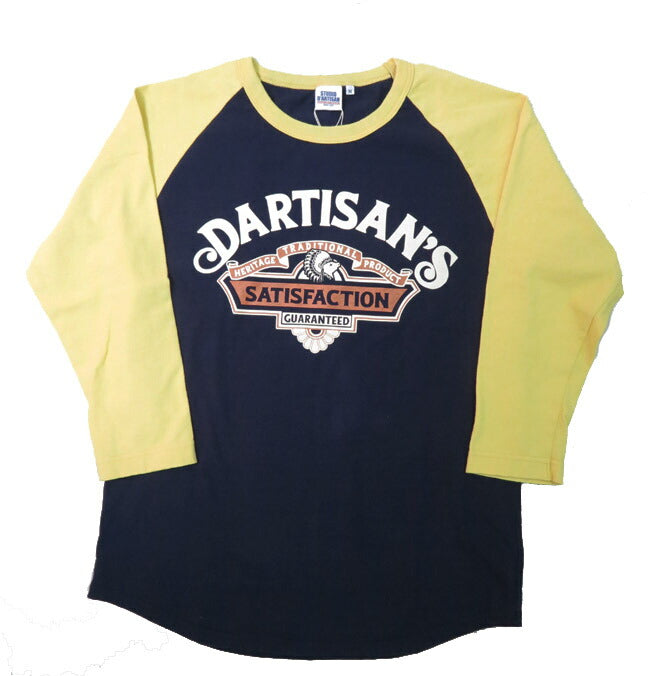 ダルチザン ステュディオ・ダ・ルチザン STUDIO D'ARTISAN 7分袖 ラウンドカット ラグランスリーブ プリント Tシャツ「SATISFACTION」8162A