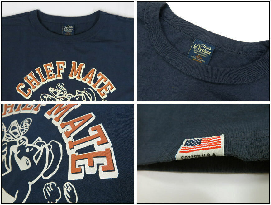 ダルチザン ステュディオ・ダ・ルチザン STUDIO D'ARTISAN เสื้อยืดแขนสั้นตัวถัง US พิมพ์ลาย "CHIEF MATE" 8182A