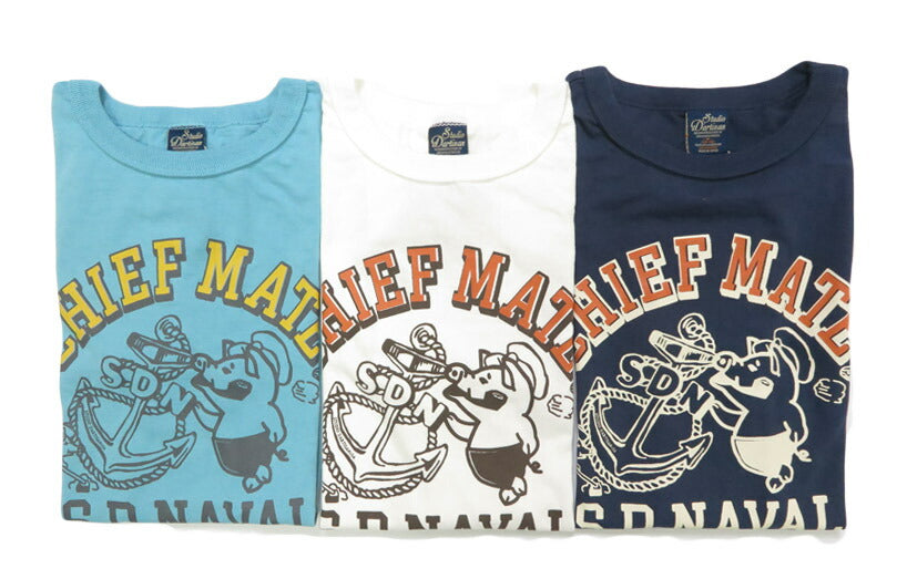 ダルチザン ステュディオ・ダ・ルチザン STUDIO D'ARTISAN เสื้อยืดแขนสั้นตัวถัง US พิมพ์ลาย "CHIEF MATE" 8182A