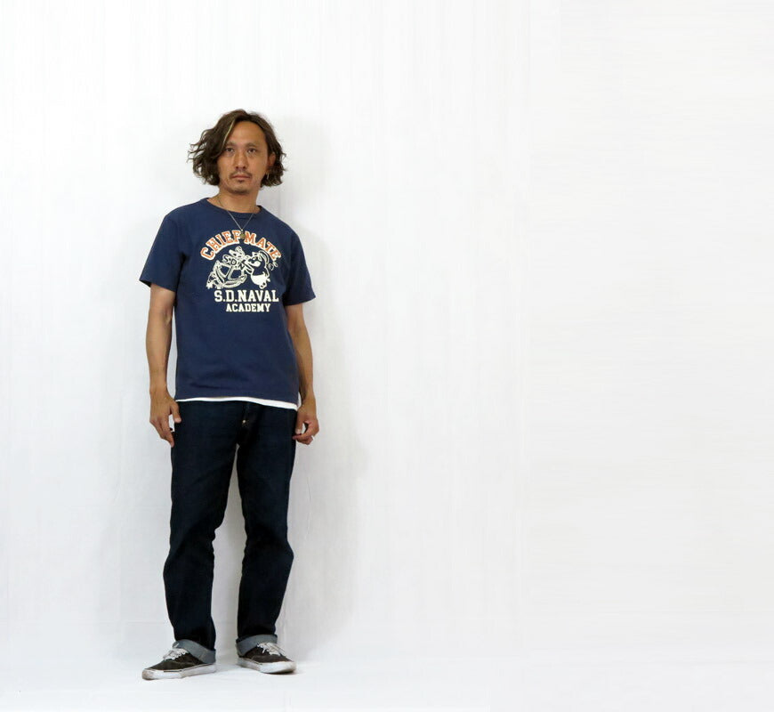 ダルチザン ステュディオ・ダ・ルチザン STUDIO D'ARTISAN เสื้อยืดแขนสั้นตัวถัง US พิมพ์ลาย "CHIEF MATE" 8182A