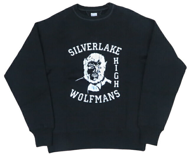 JELADO ジェラード Freedom Sleeve Rundstrick Crewneck Sweatshirt Flockdruck Wolf Man Ausstellungslimitierte Edition AB03217 【2023-24 Herbst/Winter Neuheiten】