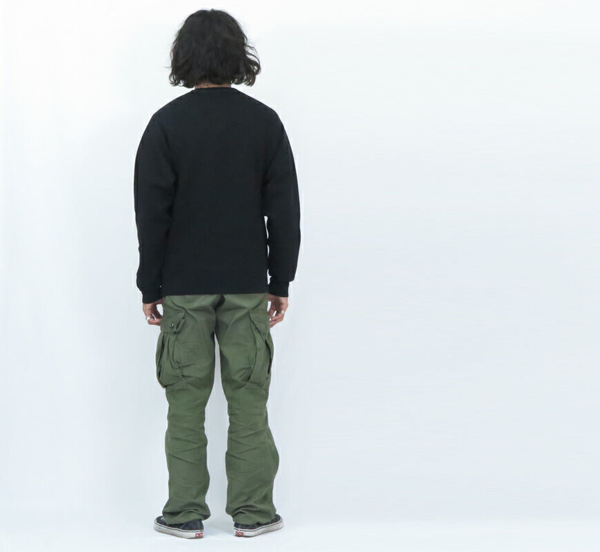 JELADO ジェラード Freedom Sleeve Rundstrick Crewneck Sweatshirt Flockdruck Wolf Man Ausstellungslimitierte Edition AB03217 【2023-24 Herbst/Winter Neuheiten】